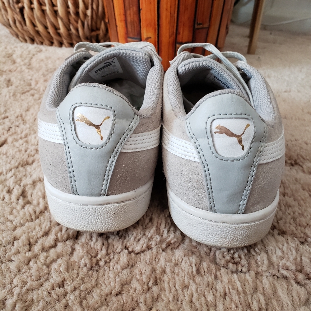 Suede Vickky sneakers, light gray. Women's 9.5 - Picture 3 of 7